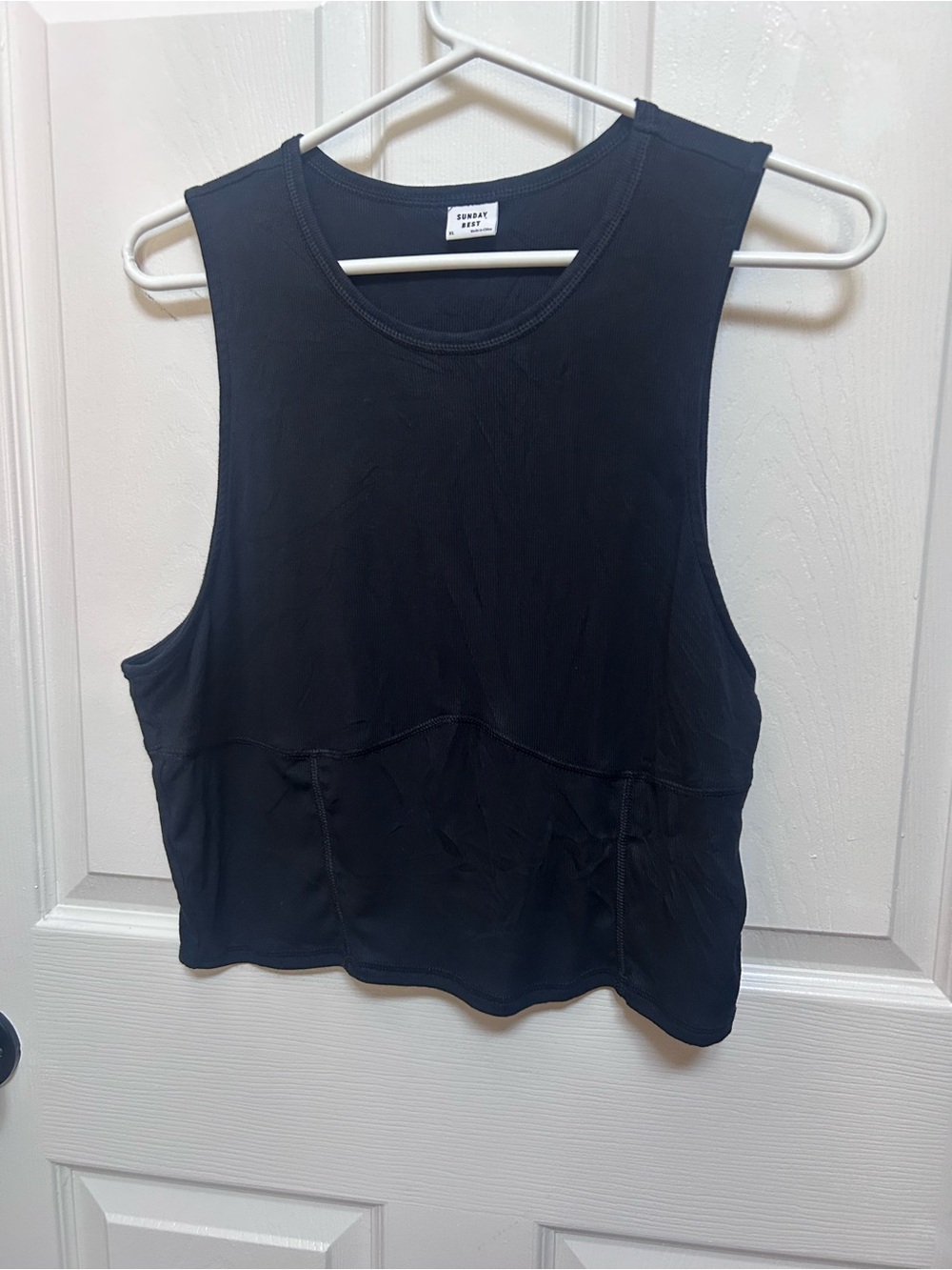 Sunday Best Black Cropped RibbedTank